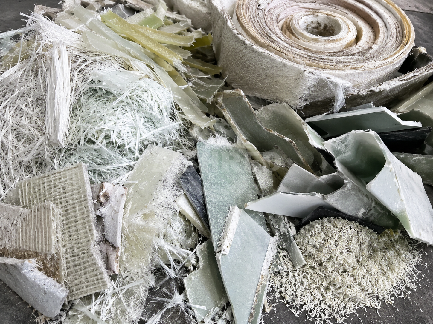 Fiberglass waste