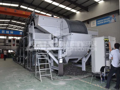 Tire Derived Fuel Shredder Machine with Integrated Drum Screen