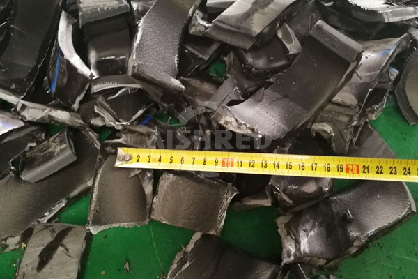 Image of shredded waste HDPE pipe