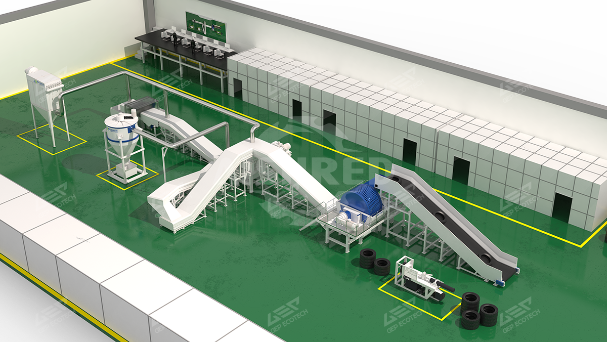 Waste Tire Grinding Line