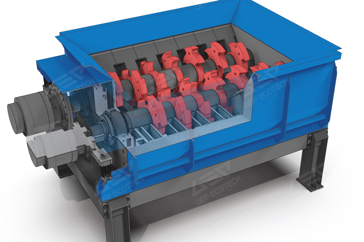 Primary twin-shaft shredder