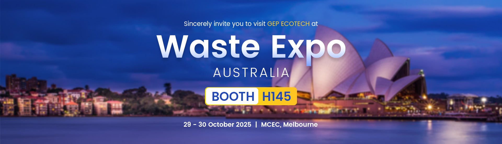Join GEP ECOTECH at Waste Expo Australia 2025 – BOOTH H145