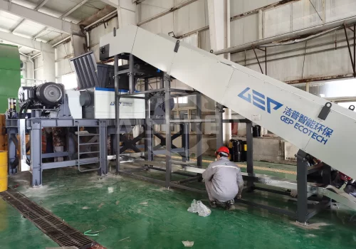 Hazardous Waste Container Shredding Line