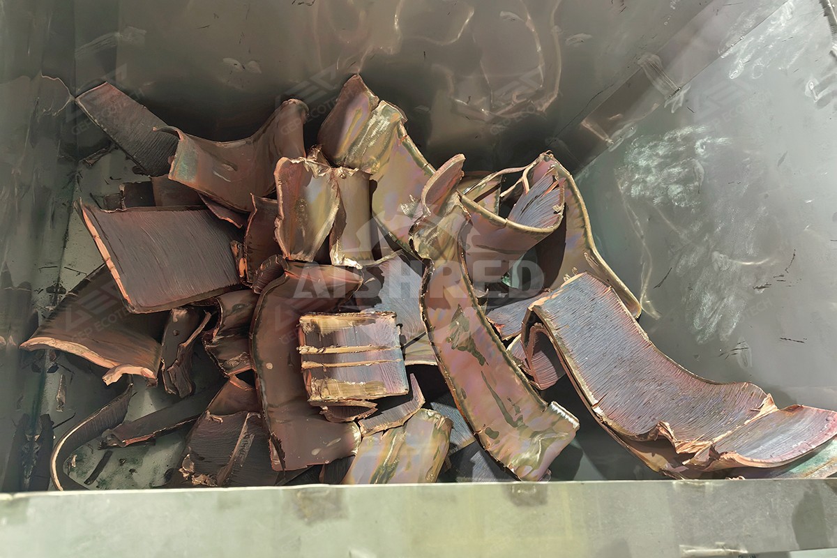 Copper Plate After Primary Shredding